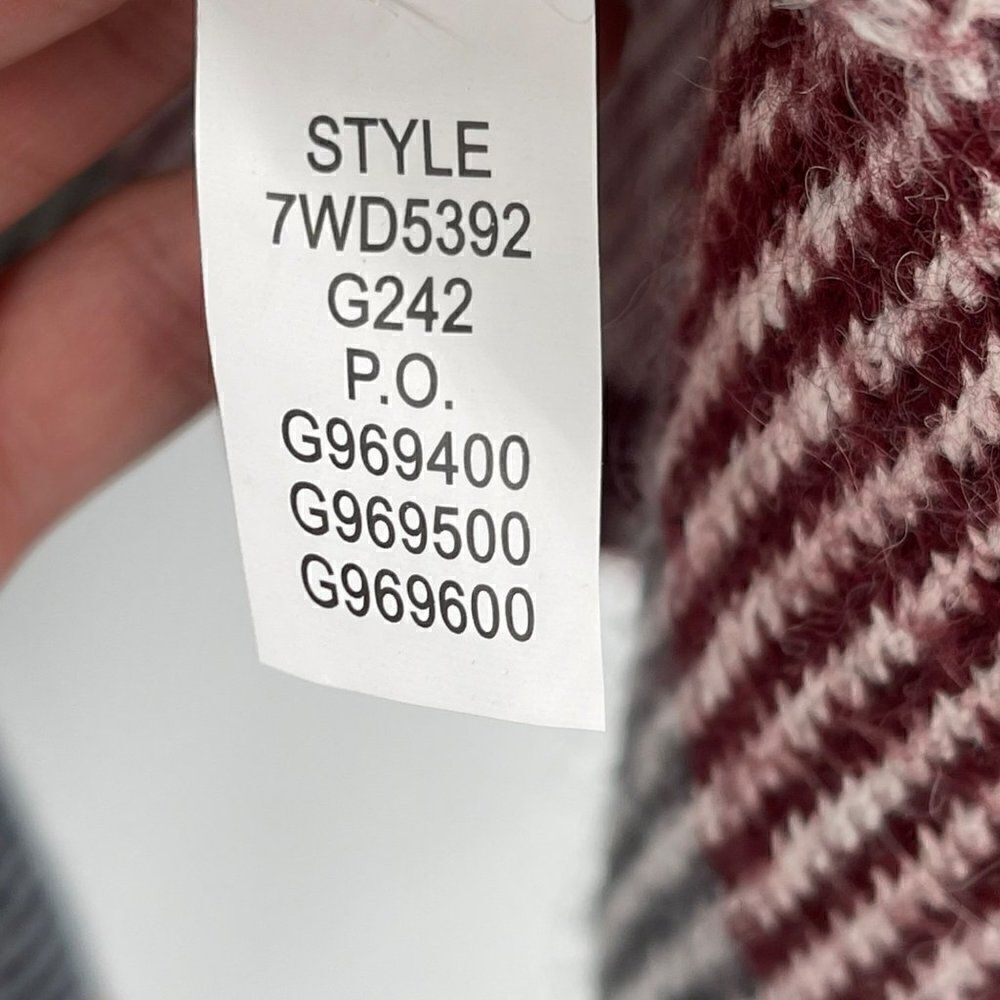 Lucky Brand Alpaca Wool Mohair Blend Check Open Front Cardigan Sweater Large - Picture 13 of 14